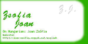 zsofia joan business card